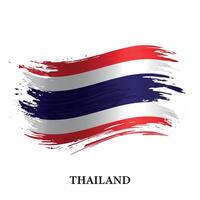 Grunge flag of Thailand, brush stroke background vector