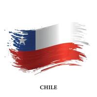 Grunge flag of Chile, brush stroke vector