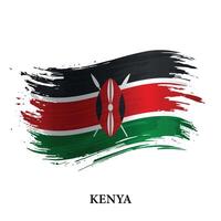 Grunge flag of Kenya, brush stroke vector