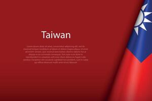 Taiwan national flag isolated on background with copyspace vector