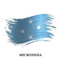 grunge bandera de micronesia, cepillo carrera vector