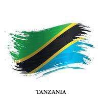 grunge bandera de Tanzania, cepillo carrera vector