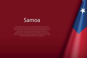 Samoa national flag isolated on background with copyspace vector