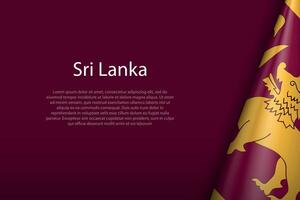 Sri Lanka national flag isolated on background with copyspace vector