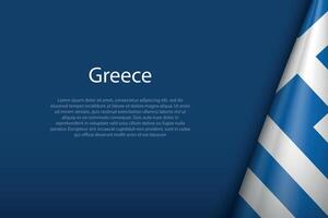 Greece national flag isolated on background with copyspace vector