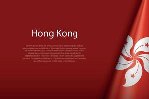 Hong Kong national flag isolated on background with copyspace vector