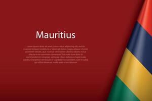 Mauritius national flag isolated on background with copyspace vector