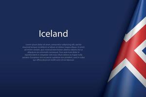 Iceland national flag isolated on background with copyspace vector