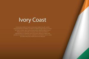 Ivory Coast national flag isolated on background with copyspace vector