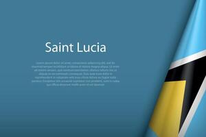 Saint Lucia national flag isolated on background with copyspace vector