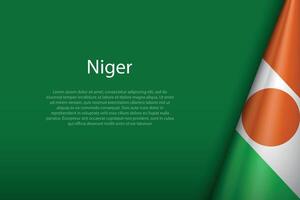 Niger national flag isolated on background with copyspace vector