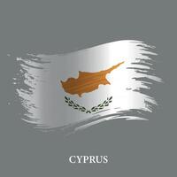 grunge bandera de Chipre, cepillo carrera vector