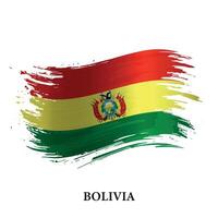 Grunge flag of Bolivia, brush stroke vector