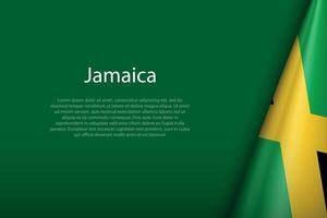 Jamaica national flag isolated on background with copyspace vector