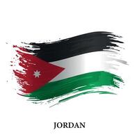 Grunge flag of Jordan, brush stroke background vector