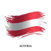 Grunge flag of Austria, brush stroke vector