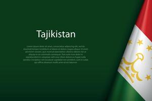 Tajikistan national flag isolated on background with copyspace vector