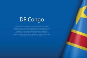 Dr congo nacional bandera aislado en antecedentes con copyspace vector