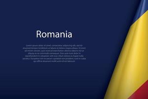 Romania national flag isolated on background with copyspace vector