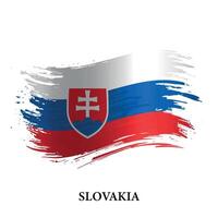 Grunge flag of Slovakia, brush stroke vector