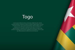 Togo national flag isolated on background with copyspace vector