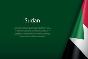 Sudan national flag isolated on background with copyspace vector