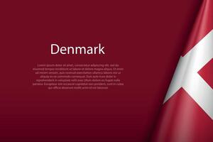 Denmark national flag isolated on background with copyspace vector