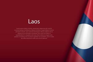 Laos national flag isolated on background with copyspace vector