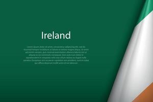 Ireland national flag isolated on background with copyspace vector