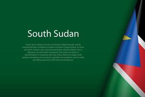 South Sudan national flag isolated on background with copyspace vector