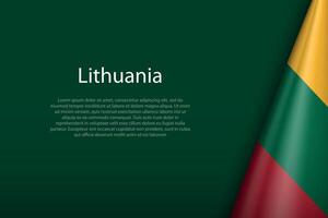 Lithuania national flag isolated on background with copyspace vector