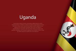 Uganda nacional bandera aislado en antecedentes con copyspace vector