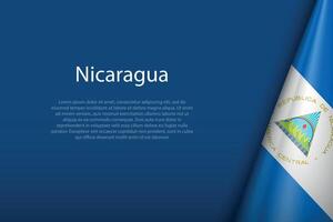 Nicaragua national flag isolated on background with copyspace vector