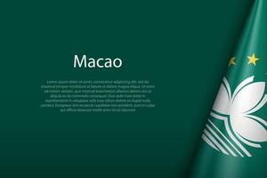 Macao national flag isolated on background with copyspace vector