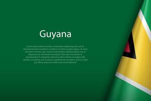 Guyana national flag isolated on background with copyspace vector