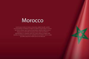 Morocco national flag isolated on background with copyspace vector