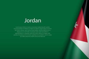 Jordan national flag isolated on background with copyspace vector