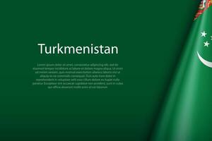 Turkmenistan national flag isolated on background with copyspace vector