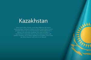 Kazakhstan national flag isolated on background with copyspace vector