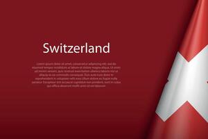 Switzerland national flag isolated on background with copyspace vector