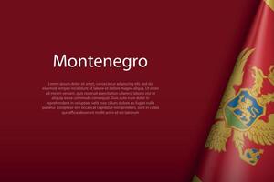 Montenegro national flag isolated on background with copyspace vector