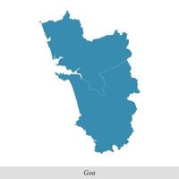 map of Goa is a state of India with districts vector