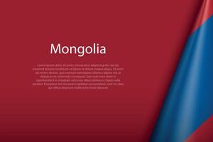 Mongolia national flag isolated on background with copyspace vector