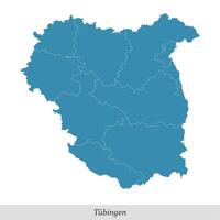 map of Tubingen is a region in Baden-Wurttemberg state of Germany vector