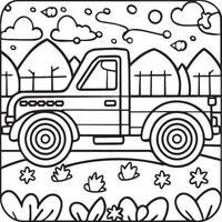 Vehicles coloring pages for kids. Vehicles outline vector