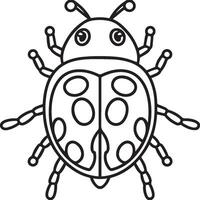 Lady bug coloring pages for coloring book. Bug coloring pages. Lady bug outline vector