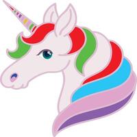 Cute unicorn cartoon vector. White unicorn vector