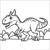 Dinosaur coloring pages. Dinosaur outline vector