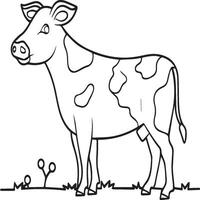 Farm animals coloring pages for kids. Farm animal outline vector