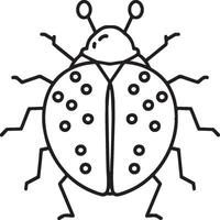 Lady bug coloring pages for coloring book. Bug coloring pages. Lady bug outline vector